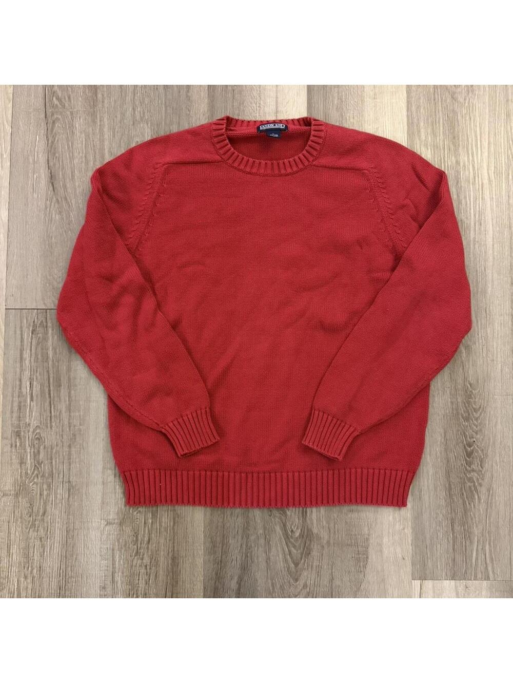 Rare Vintage Lands' End red sweater in size L made in Japan #landsend #knitwear
